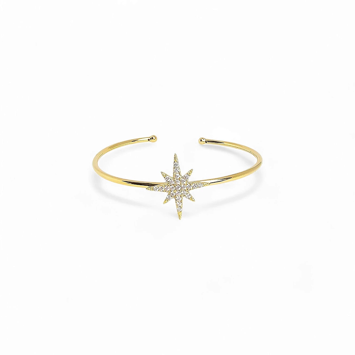 Speranza Stardust Cuff Bangle in Gold - 925 Sterling Silver Wholesale Jewelry