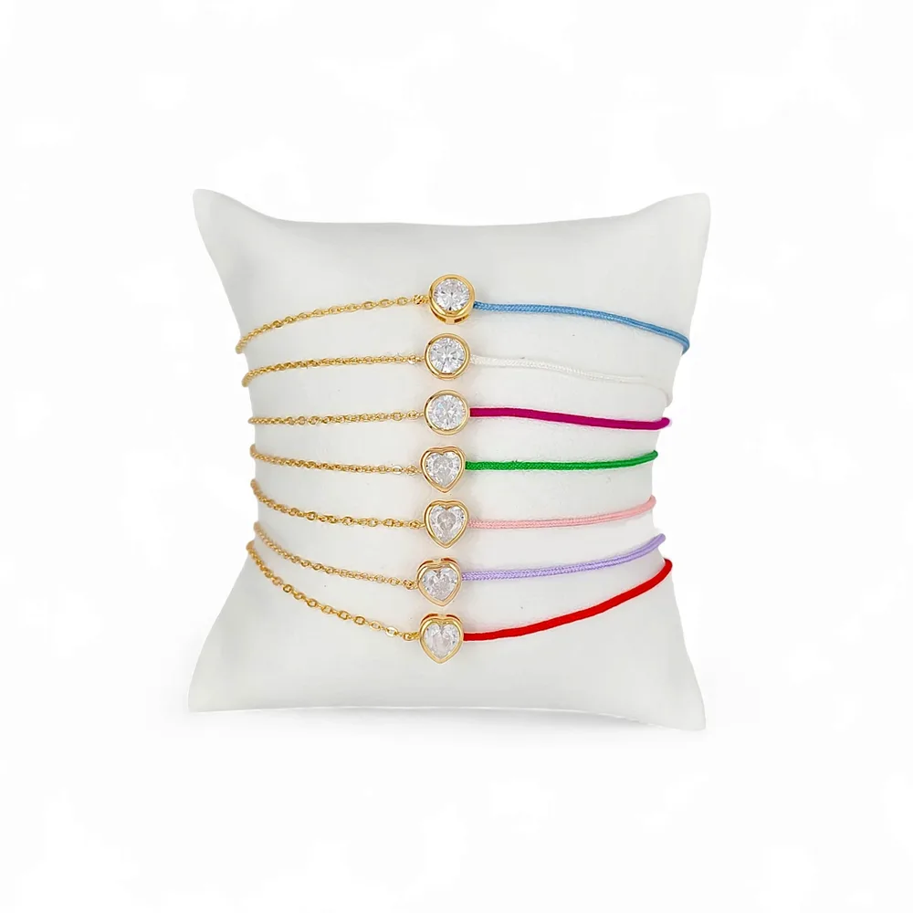 Lucia Half Cordchain Bracelet in White - 925 Sterling Silver Wholesale Jewelry