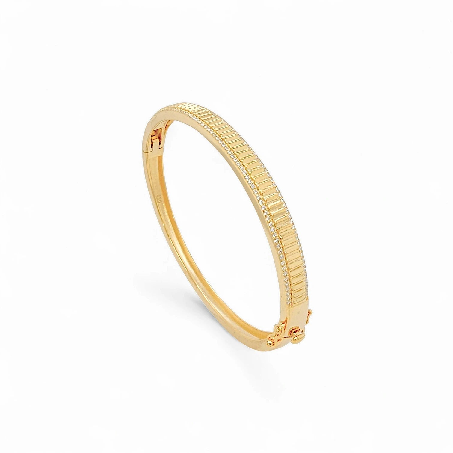 Preziosa Holo Cuff Bangle in Gold - 925 Sterling Silver Wholesale Jewelry