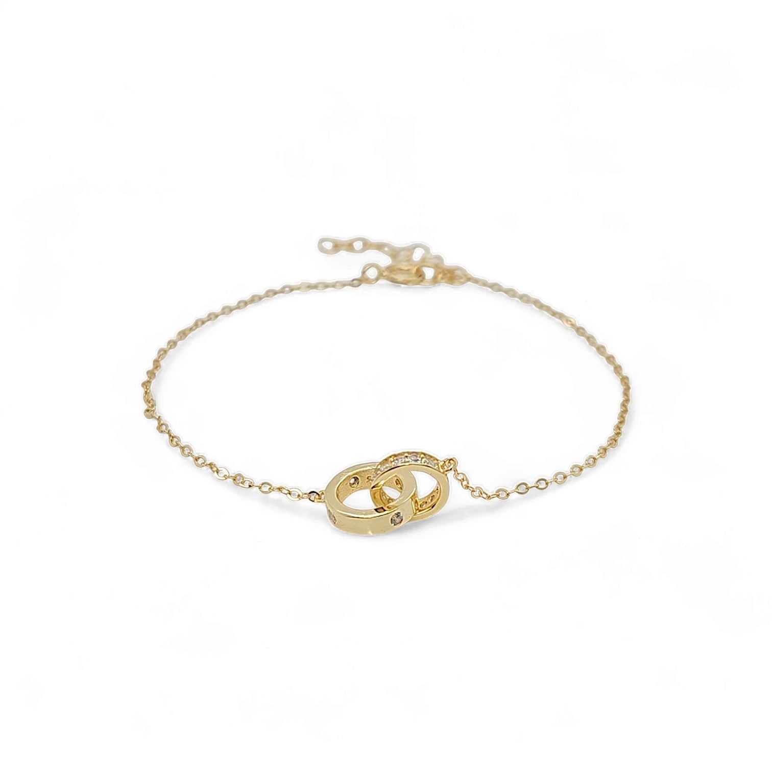 Aria You & Me Bracelet in Gold - 925 Sterling Silver Wholesale Jewelry