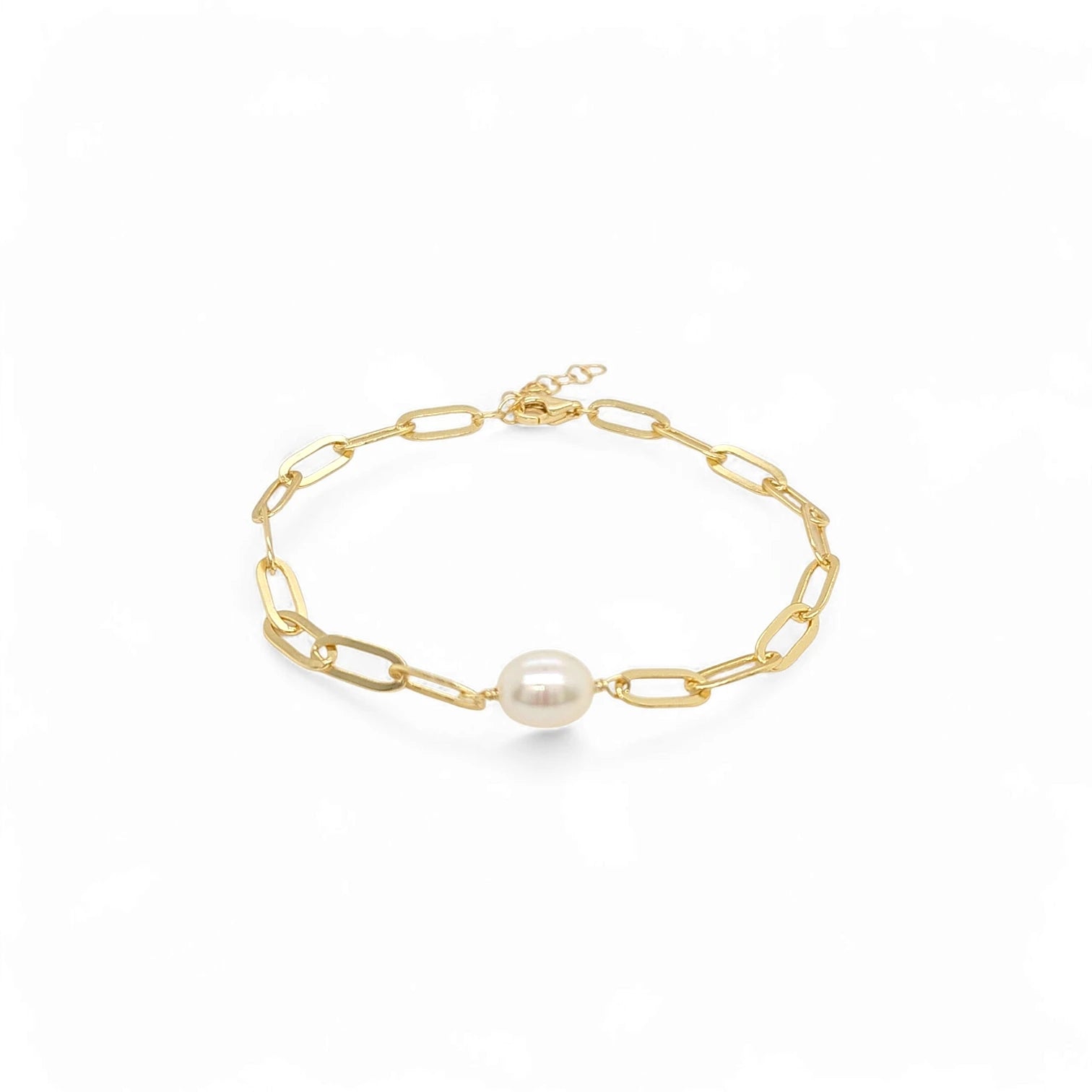 Valentina My Pearl Link Bracelet in Gold - 925 Sterling Silver Wholesale Jewelry