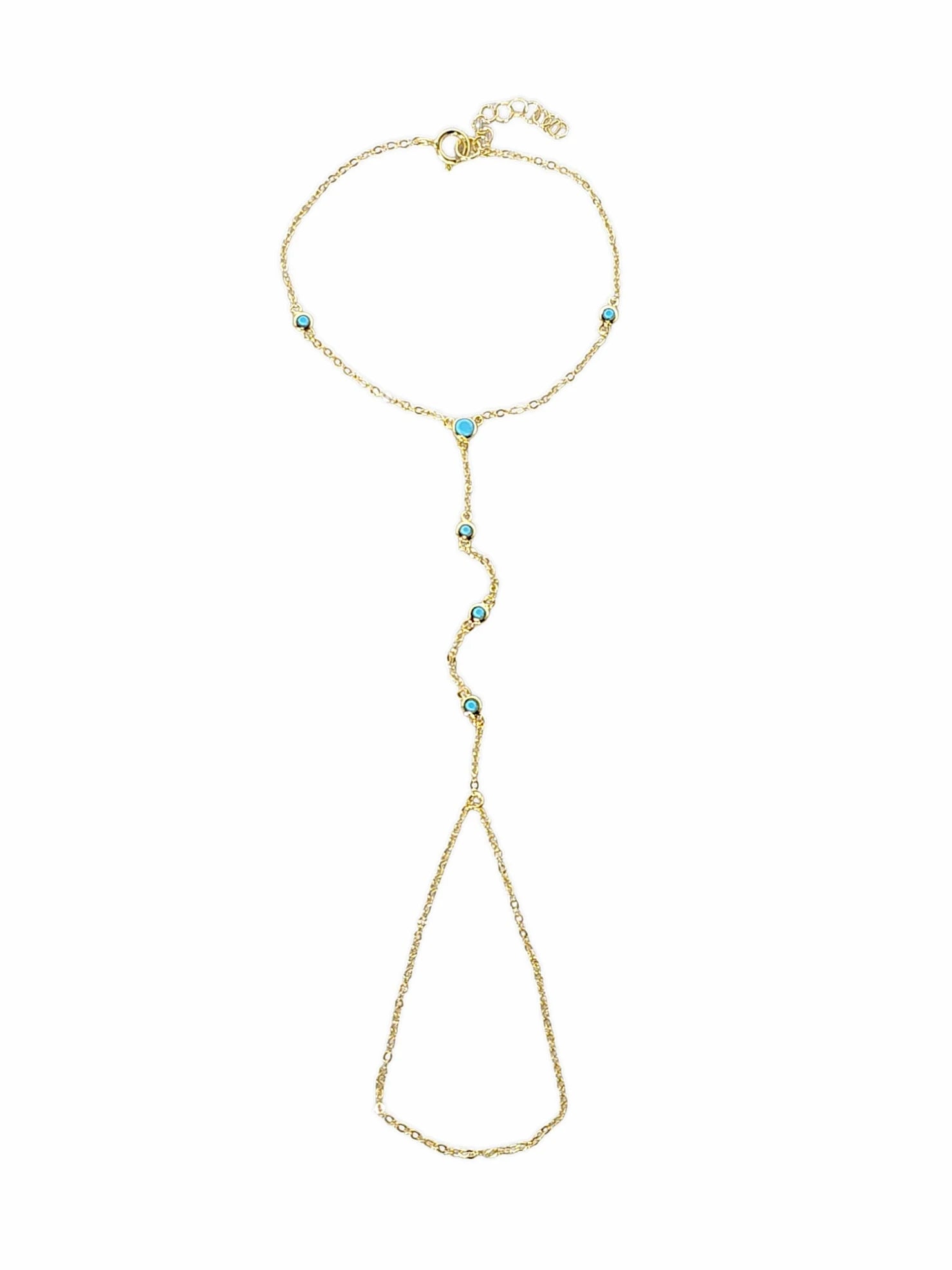 Riviera Hand Chain Le Vie Pavé Necklace in Turquoise - 925 Sterling Silver Wholesale Jewelry