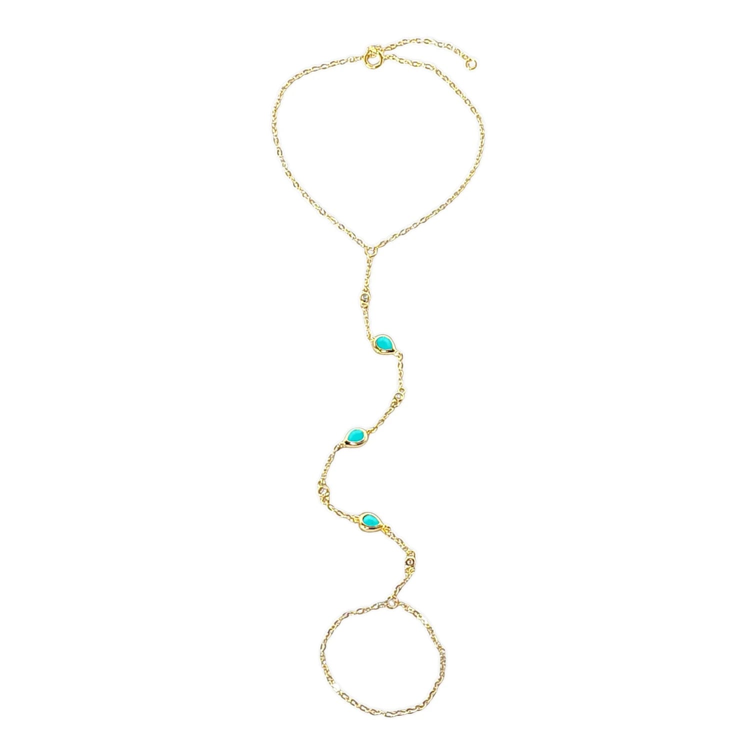 Dolce Bezel Hand Chain Necklace view 3