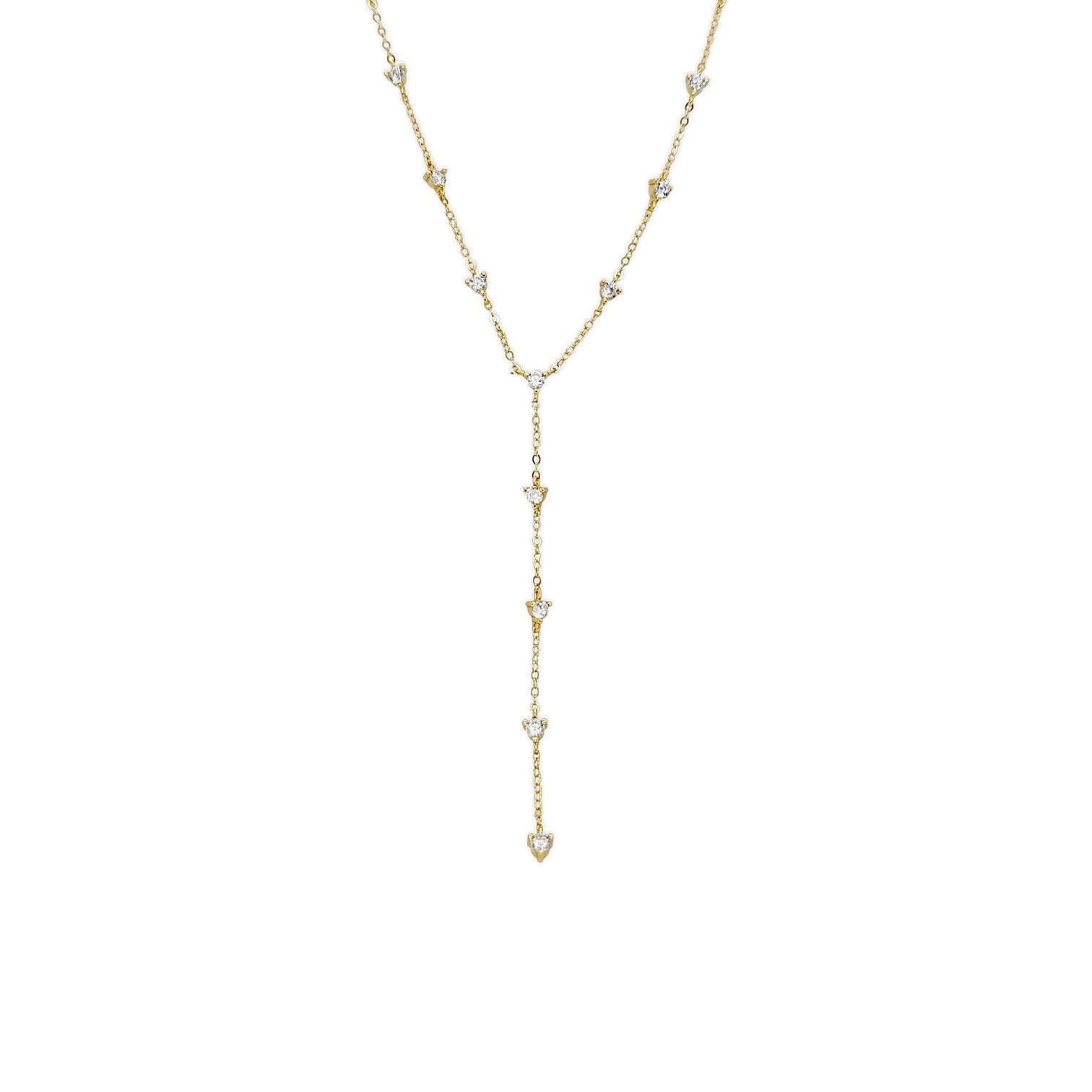 Gioia Sky Drop Lariat in Gold - 925 Sterling Silver Wholesale Jewelry