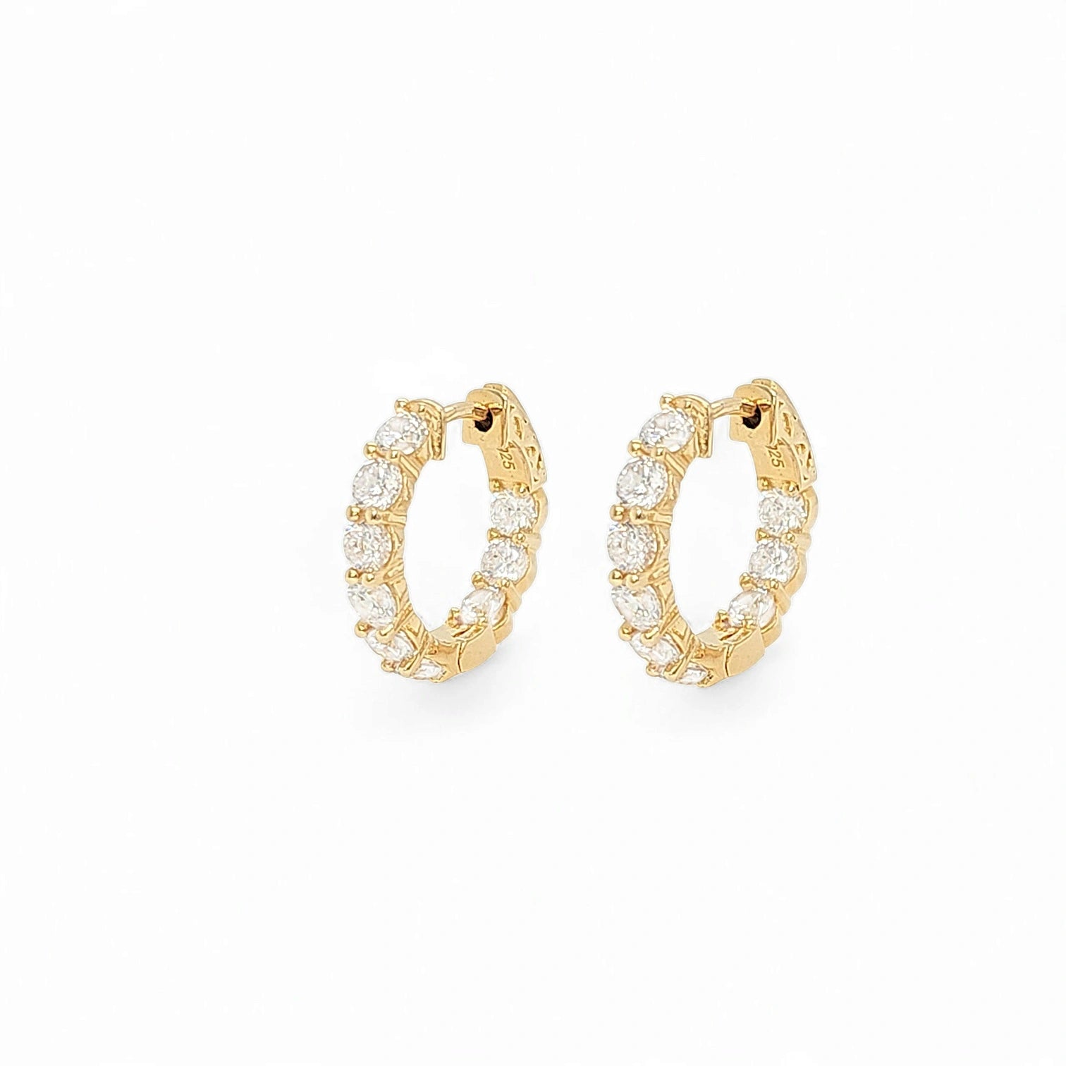 Serena Security Lock Pavé Huggie Hoops in Gold - 925 Sterling Silver Wholesale Jewelry