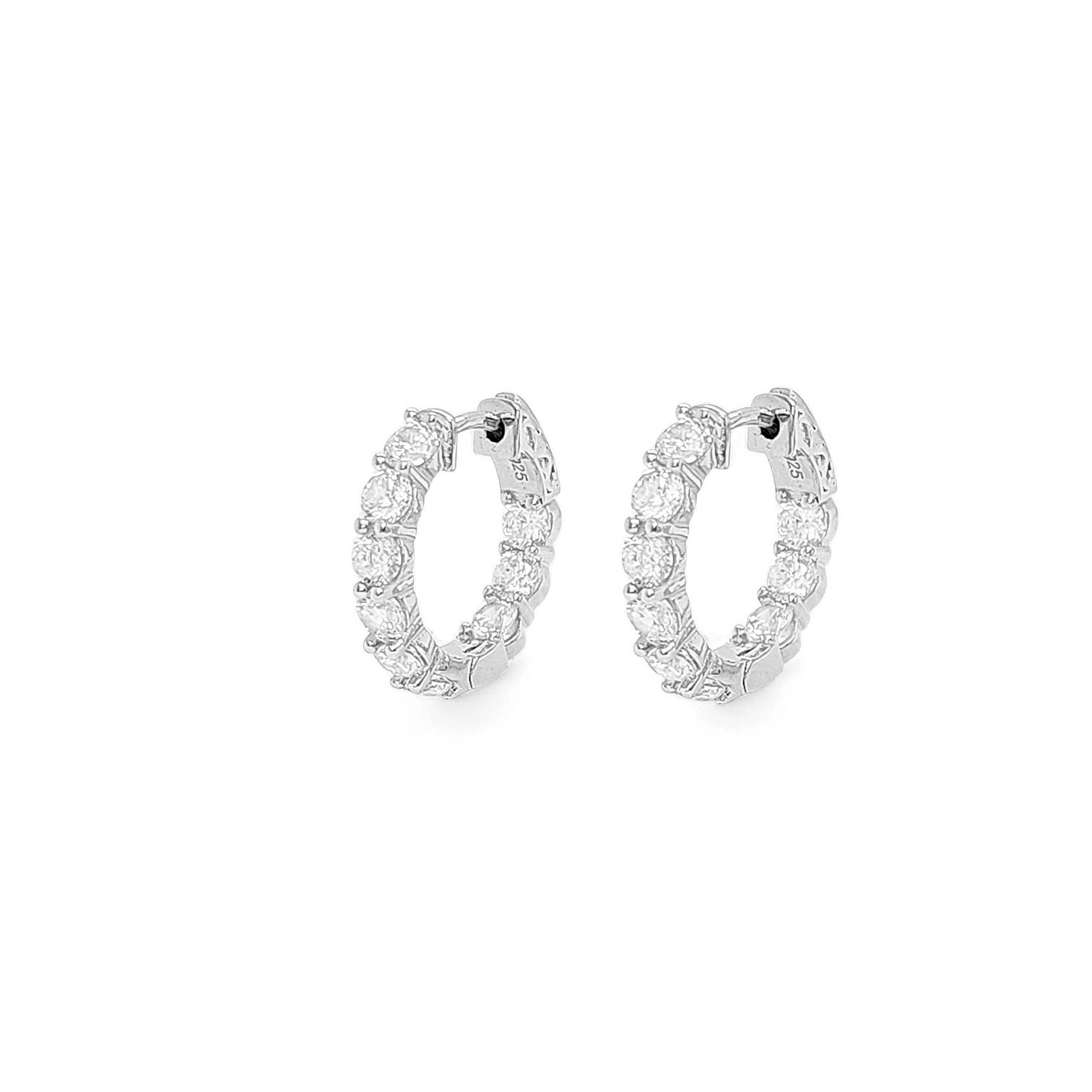 Serena Security Lock Pavé Huggie Hoops view 3