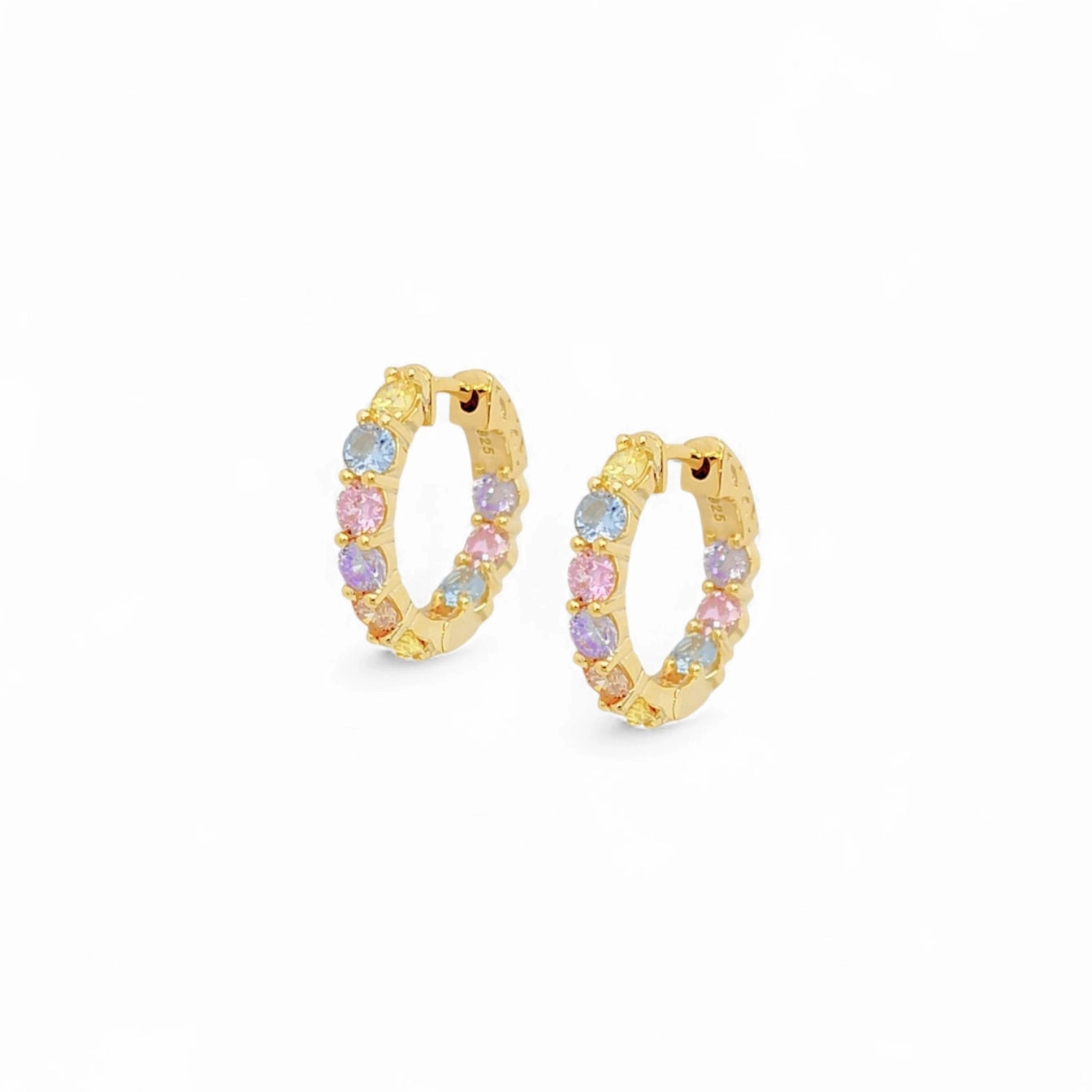 Serena Security Lock Pavé Huggie Hoops view 4