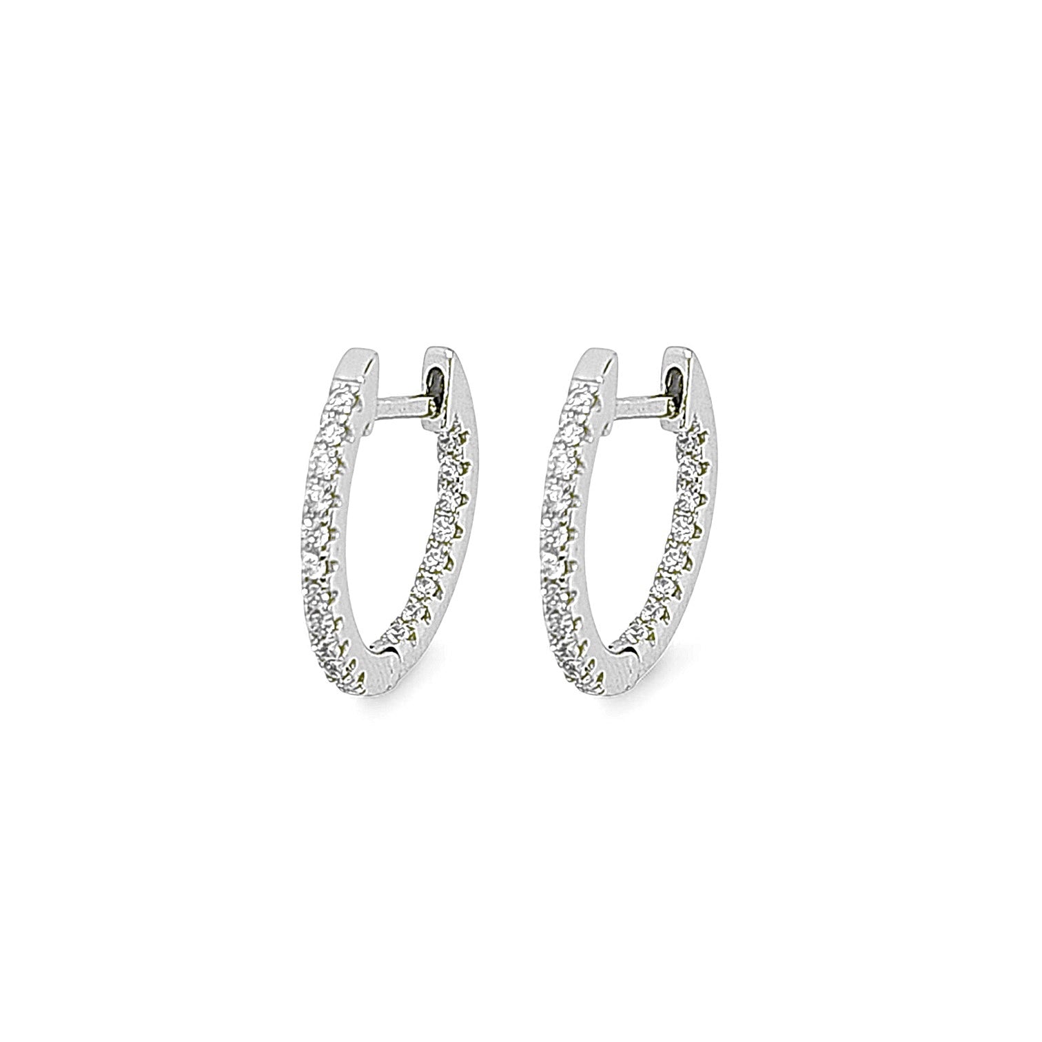 Stella Small Pavé Huggie Hoops view 3