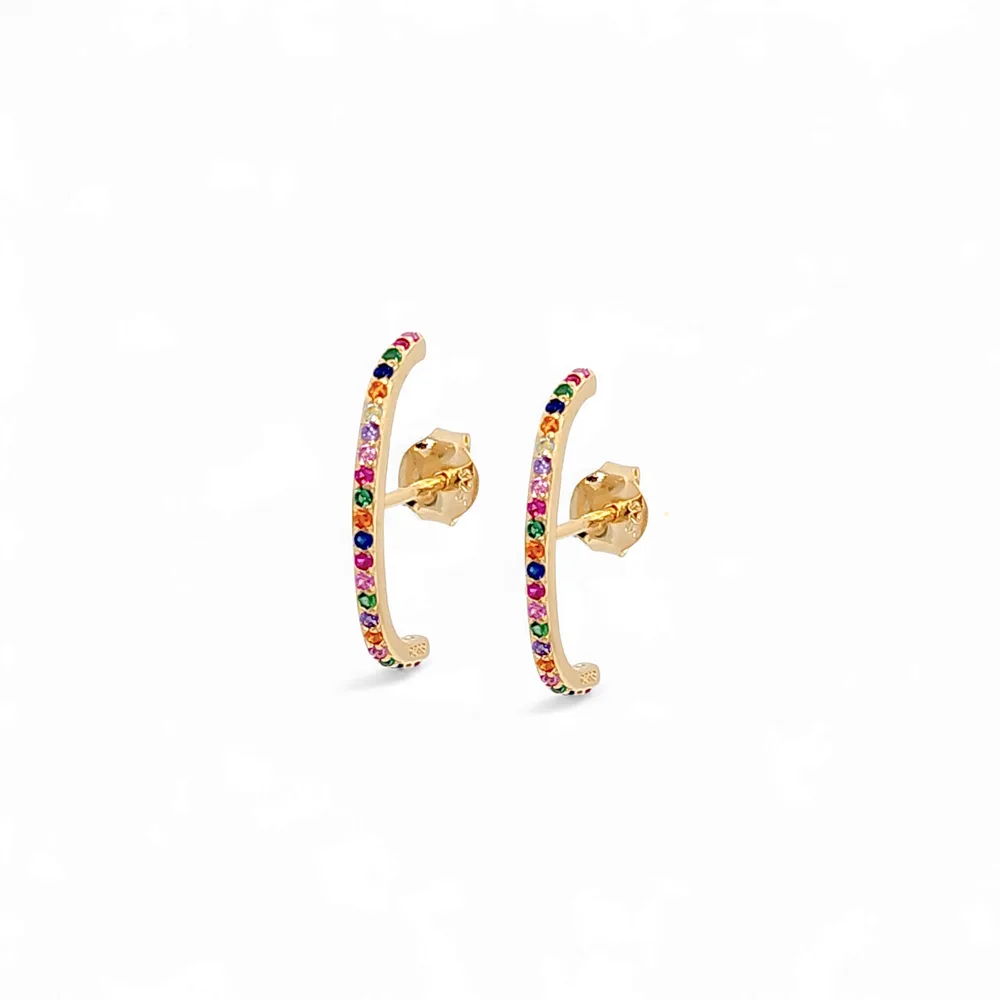 Tesoro Barlucky Pavé Studs in Gold - 925 Sterling Silver Wholesale Jewelry