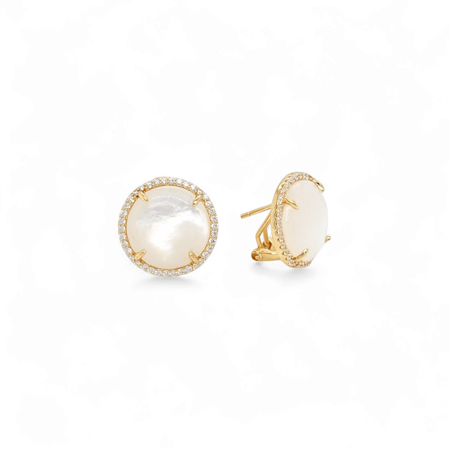 Gioia EA FRANCE Pavé Studs in Gold - 925 Sterling Silver Wholesale Jewelry