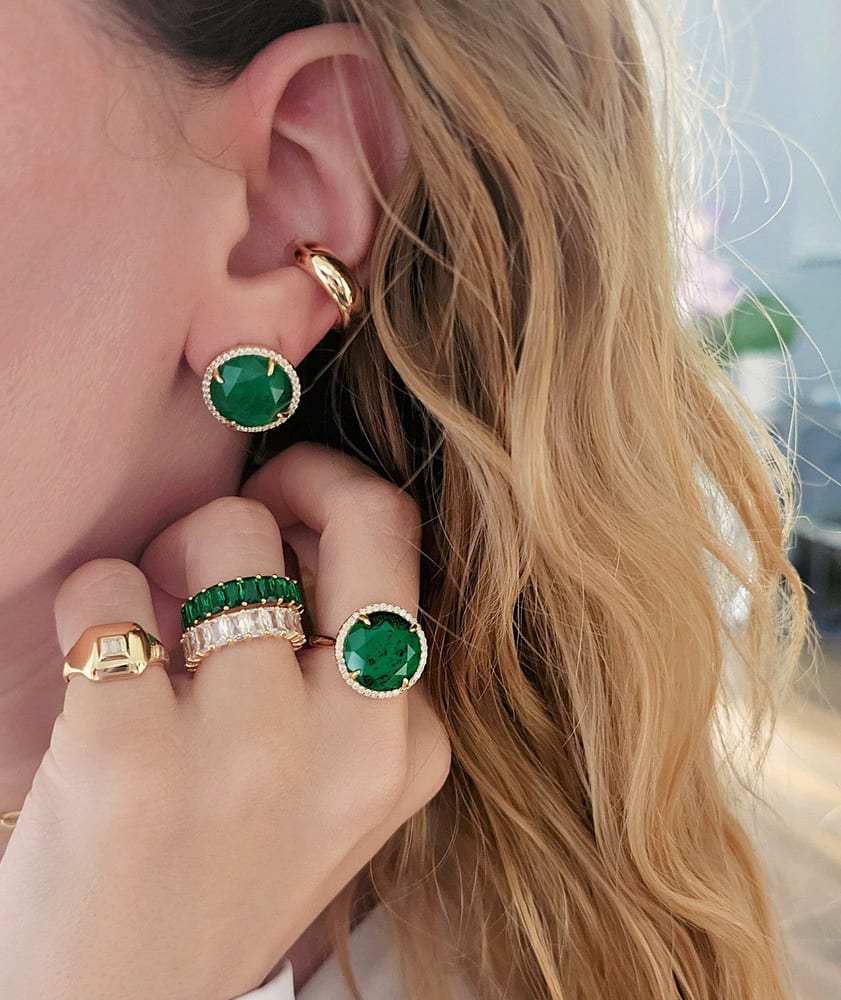 Gioia EA FRANCE Pavé Studs view 2