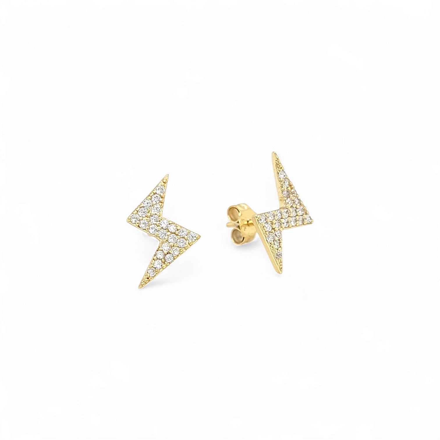 Fiore Rayo Pavé Studs in Gold - 925 Sterling Silver Wholesale Jewelry
