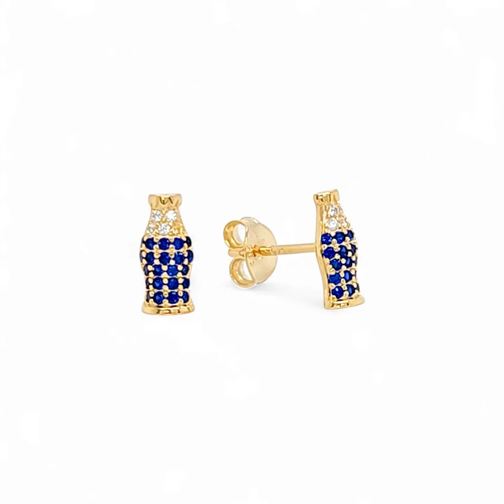 Eterna Soda Shine Pavé Studs in Blue - 925 Sterling Silver Wholesale Jewelry