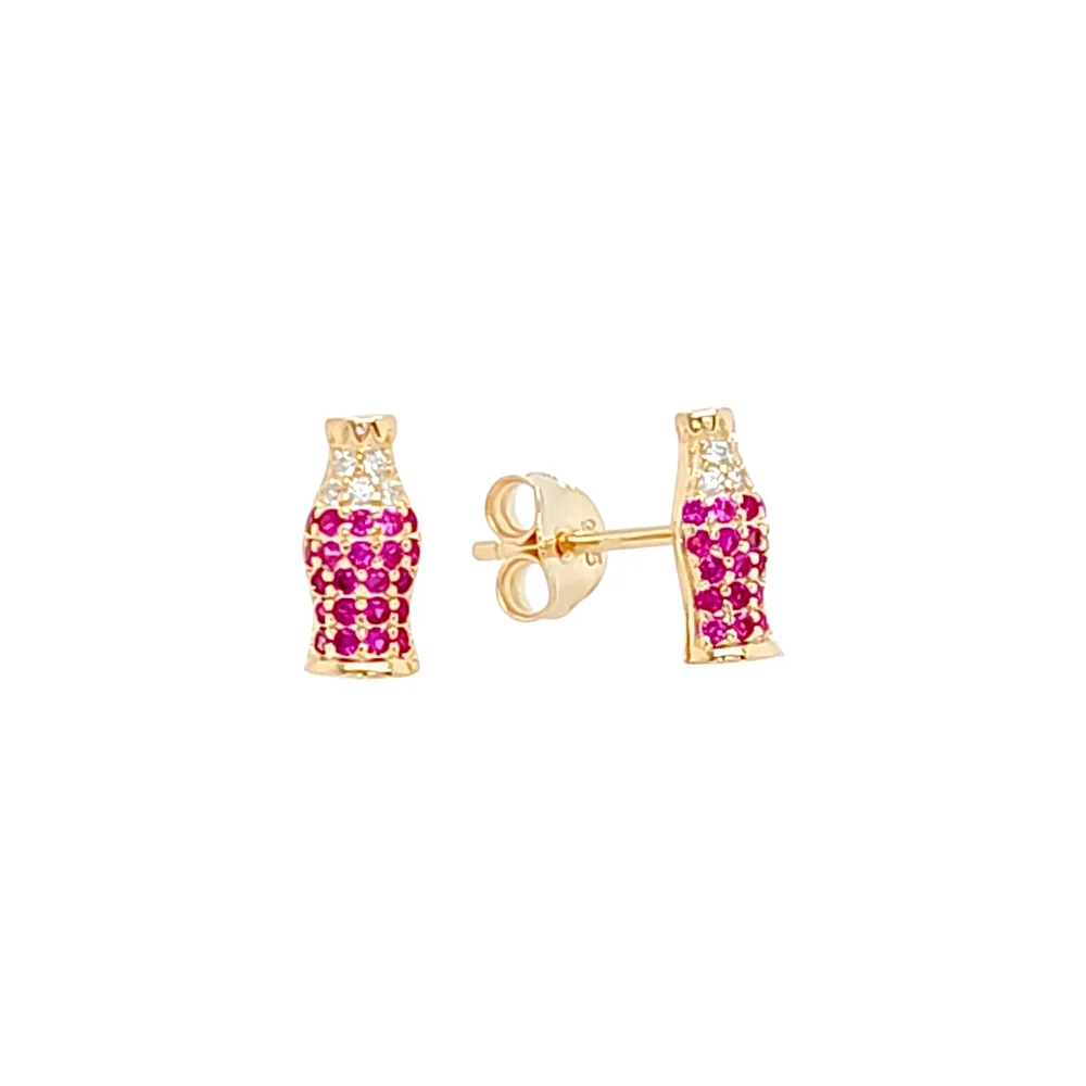 Eterna Soda Shine Pavé Studs view 4