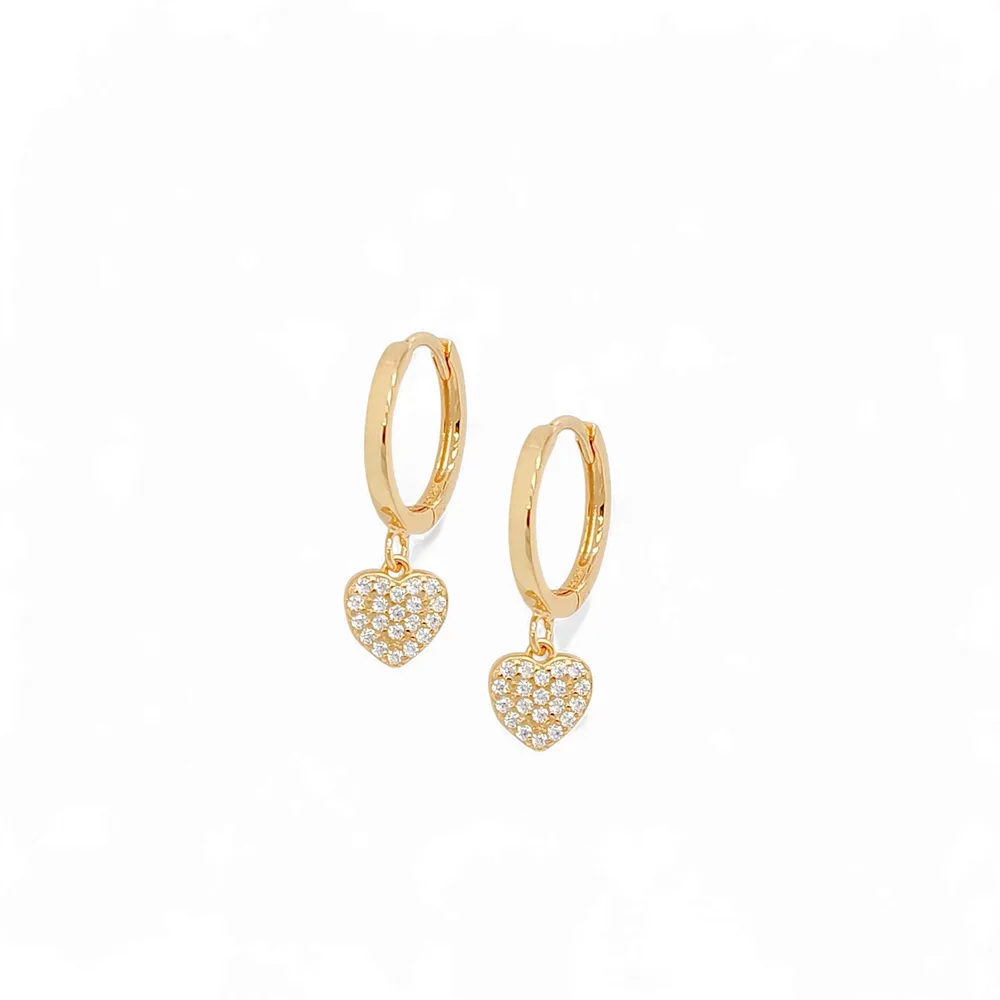 Riviera Me Heart Huggie Hoops in Gold - 925 Sterling Silver Wholesale Jewelry