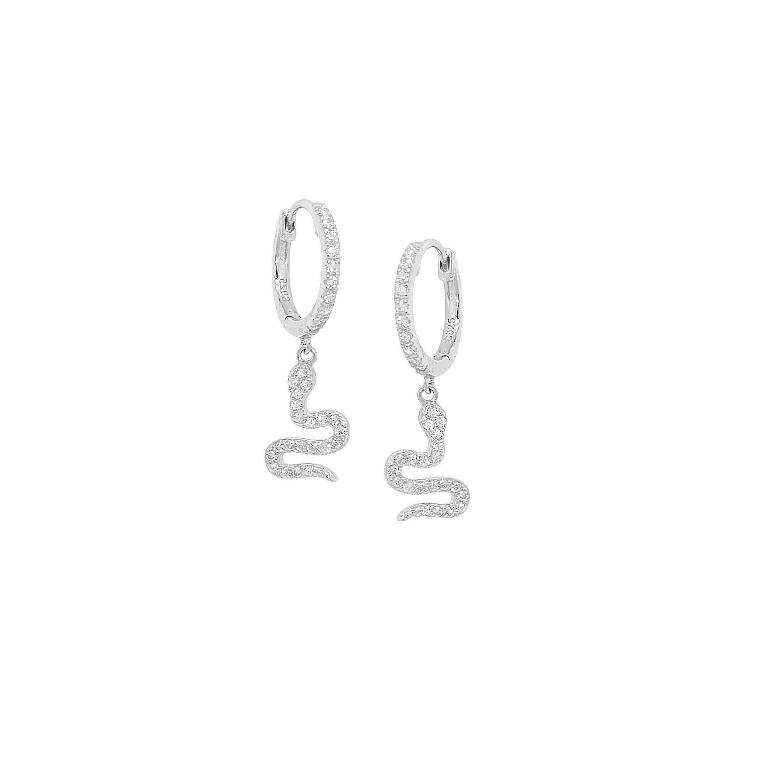 Bellissima EA Pavé Snake Huggie Hoops view 4