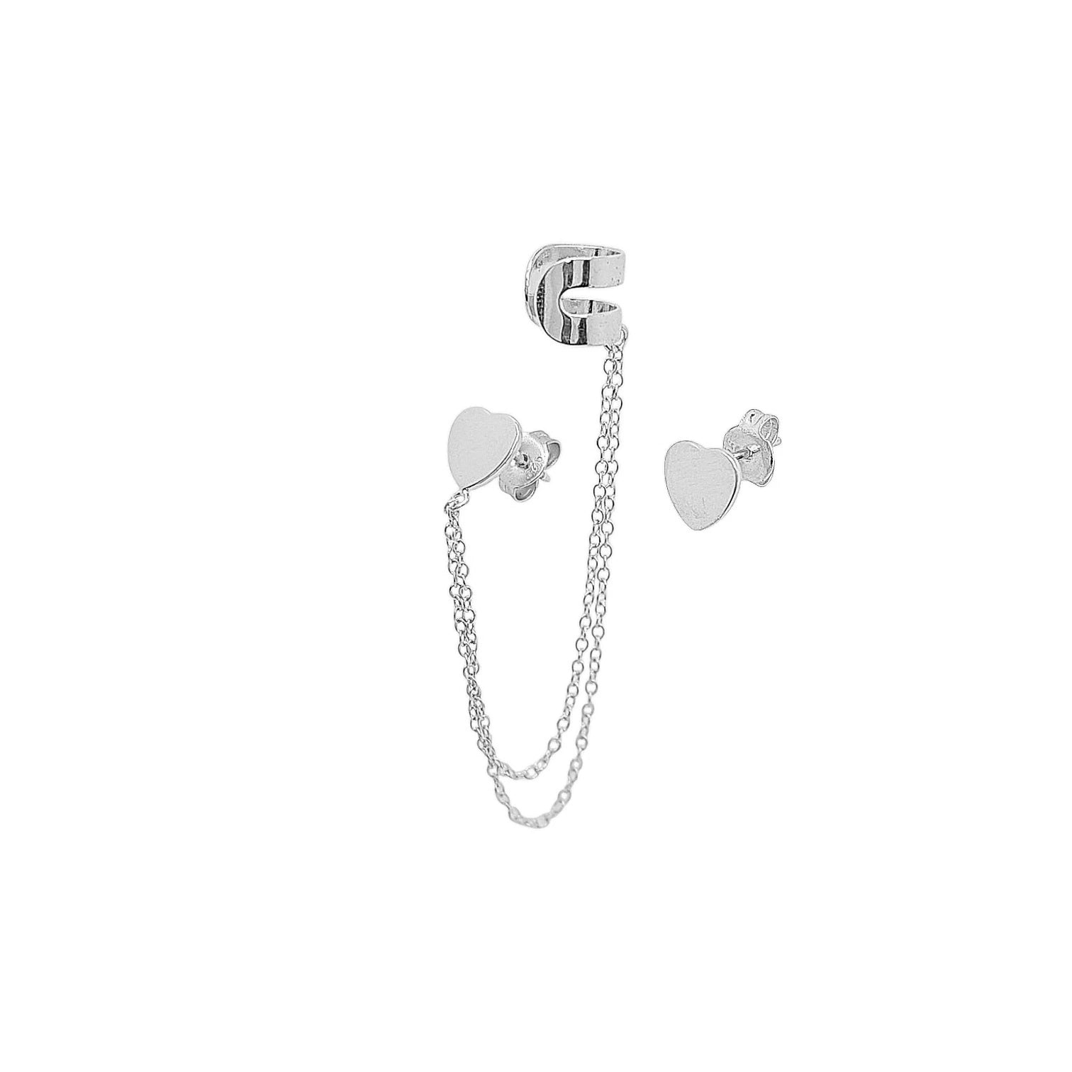 Stella Heart Chain Drop Earrings view 3