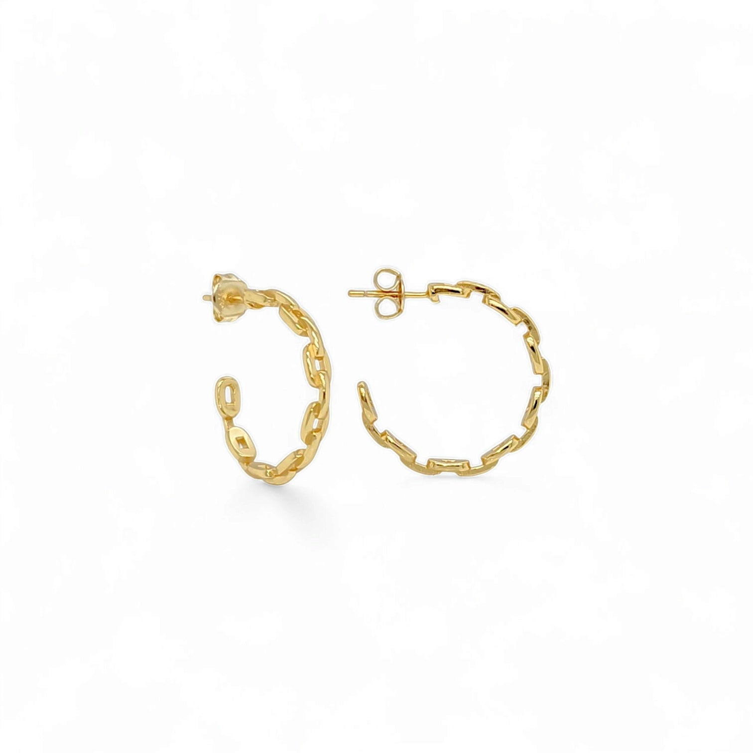 Fiore Marine Chain Huggie Hoops in Gold - 925 Sterling Silver Wholesale Jewelry