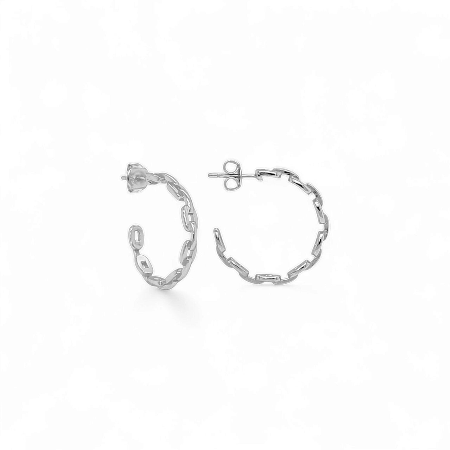 Fiore Marine Chain Huggie Hoops view 3