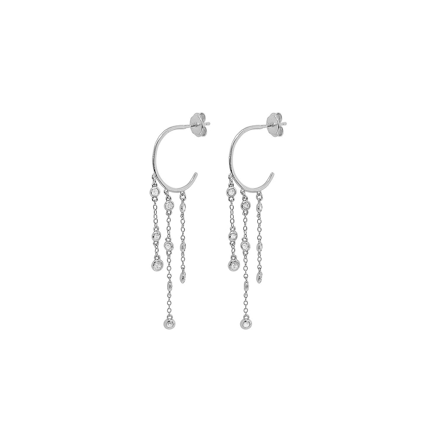 Capri EA Cascade Hanging Huggie Hoops view 3
