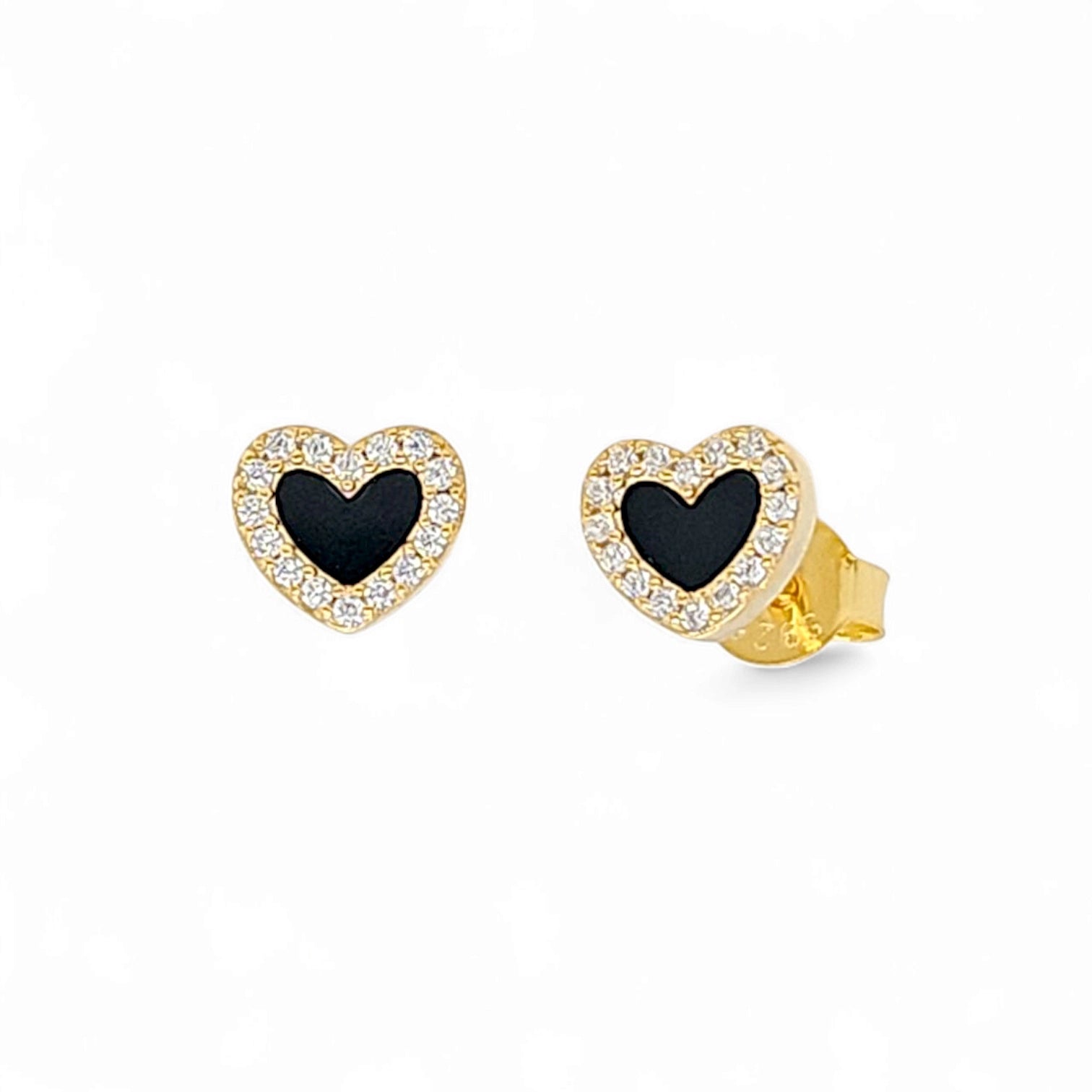 Tesoro Cute Heart Pavé Studs view 3