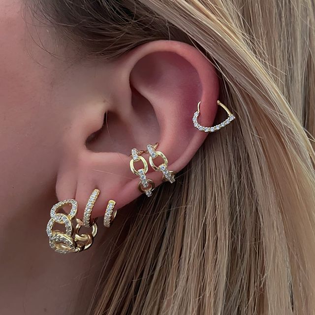 Speranza Lodi Pavé Huggie Hoops view 2