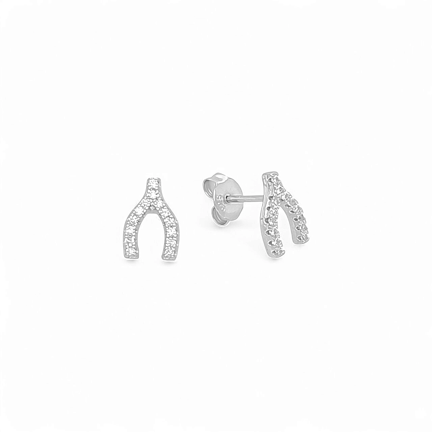 Serena Wishbone Pavé Studs view 2