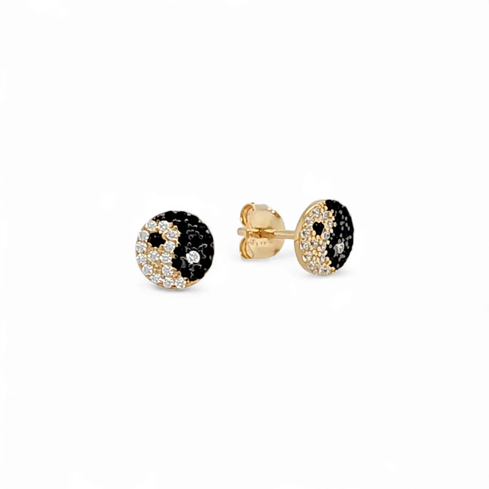 Lucia Yingyang Pavé Studs in Gold - 925 Sterling Silver Wholesale Jewelry
