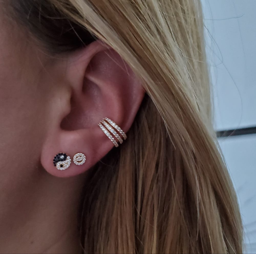 Lucia Yingyang Pavé Studs view 2