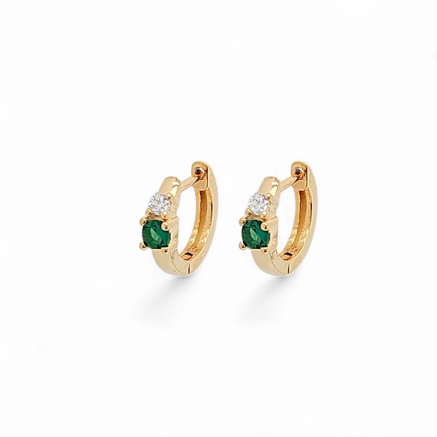 Aura Katy Huggie Hoops in Green - 925 Sterling Silver Wholesale Jewelry