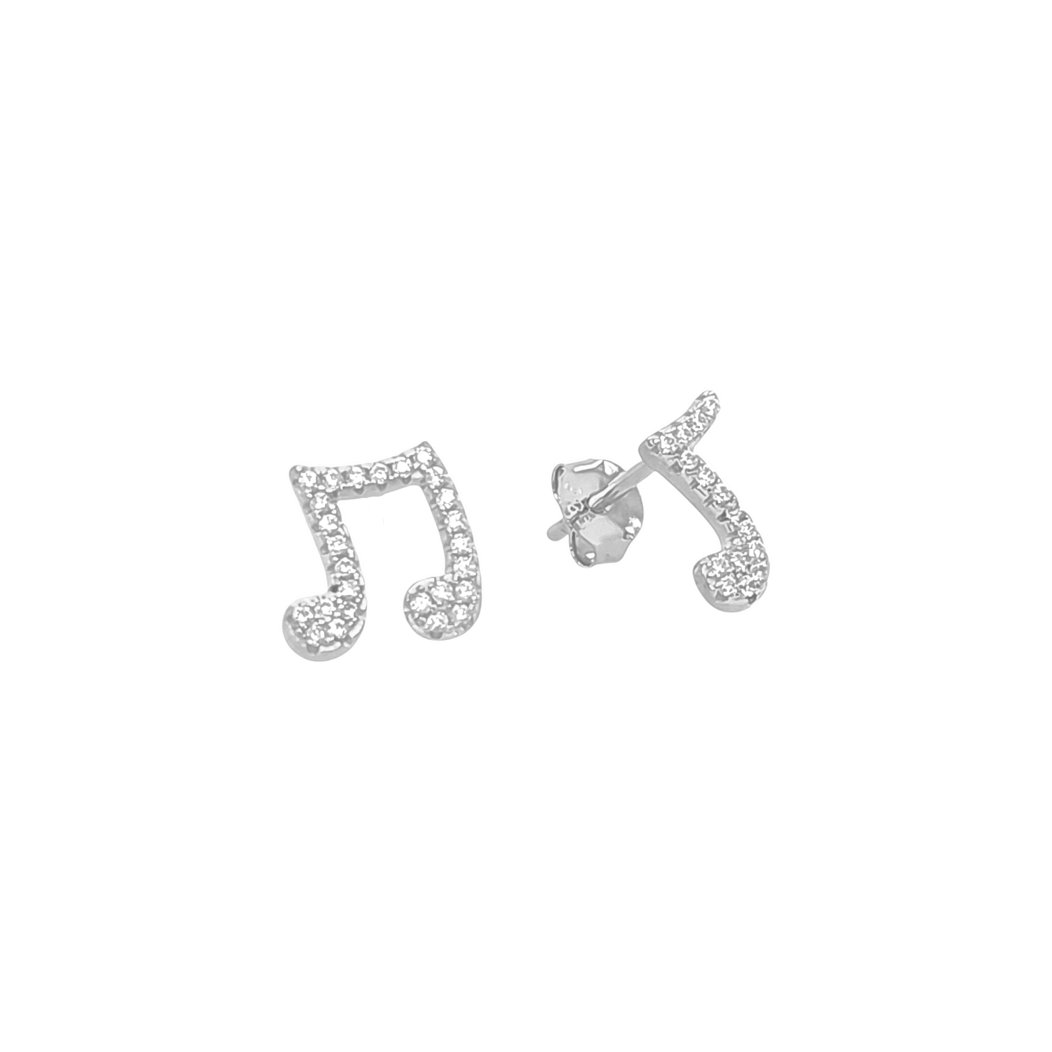 Firenze Musical Note Pavé Studs view 2