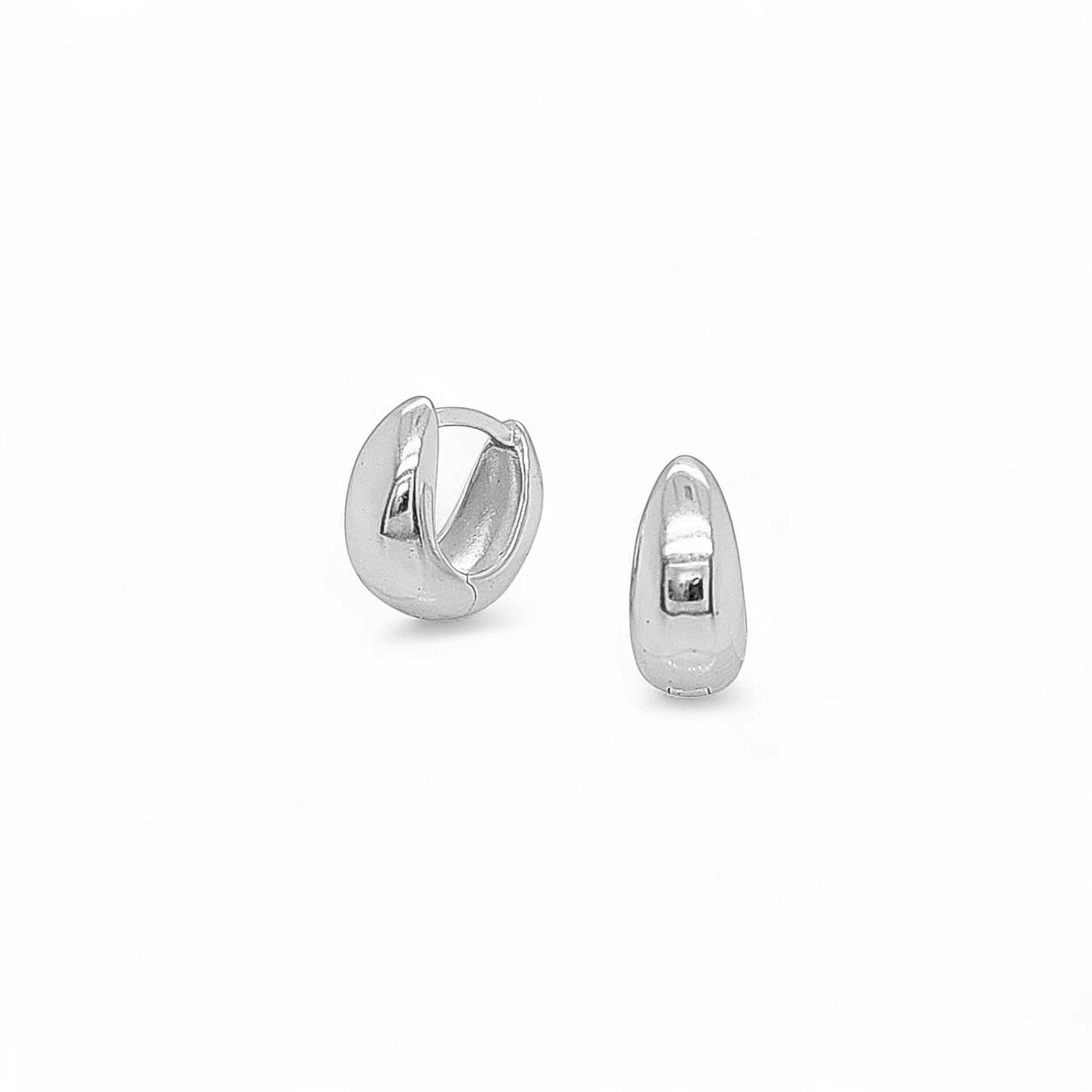 Milano Chunky Plain Huggie Hoops view 3