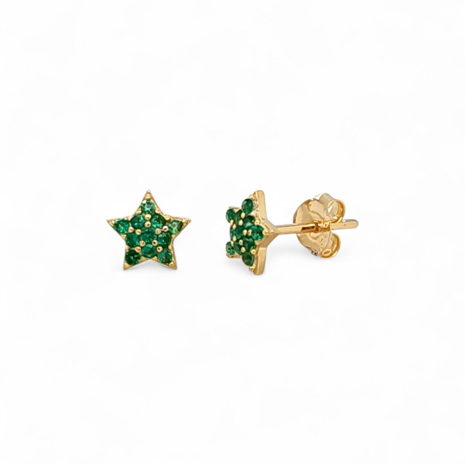 Capri Star Earrings in Green - 925 Sterling Silver Wholesale Jewelry