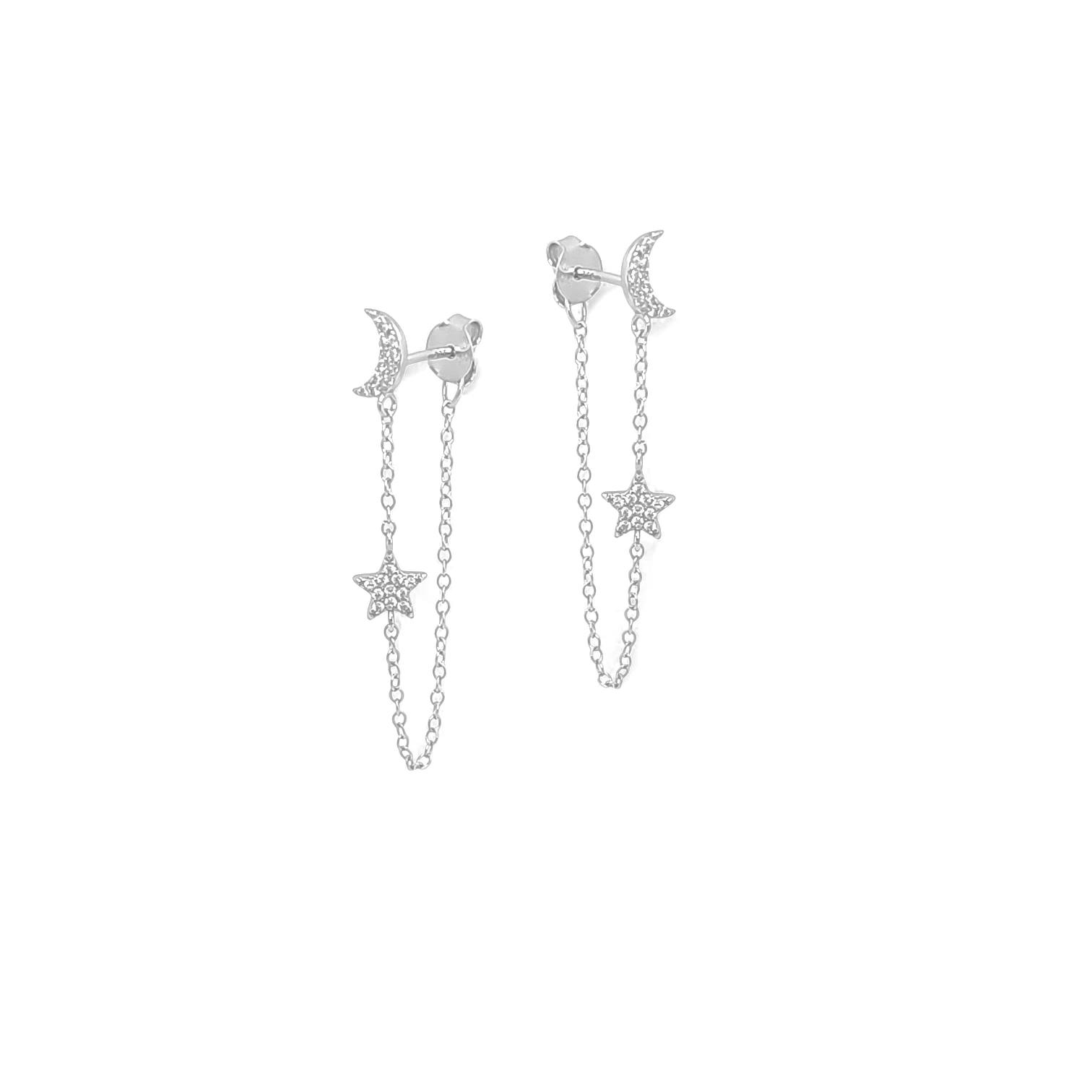 Maestosa Hanging StarMoon Drop Earrings view 3