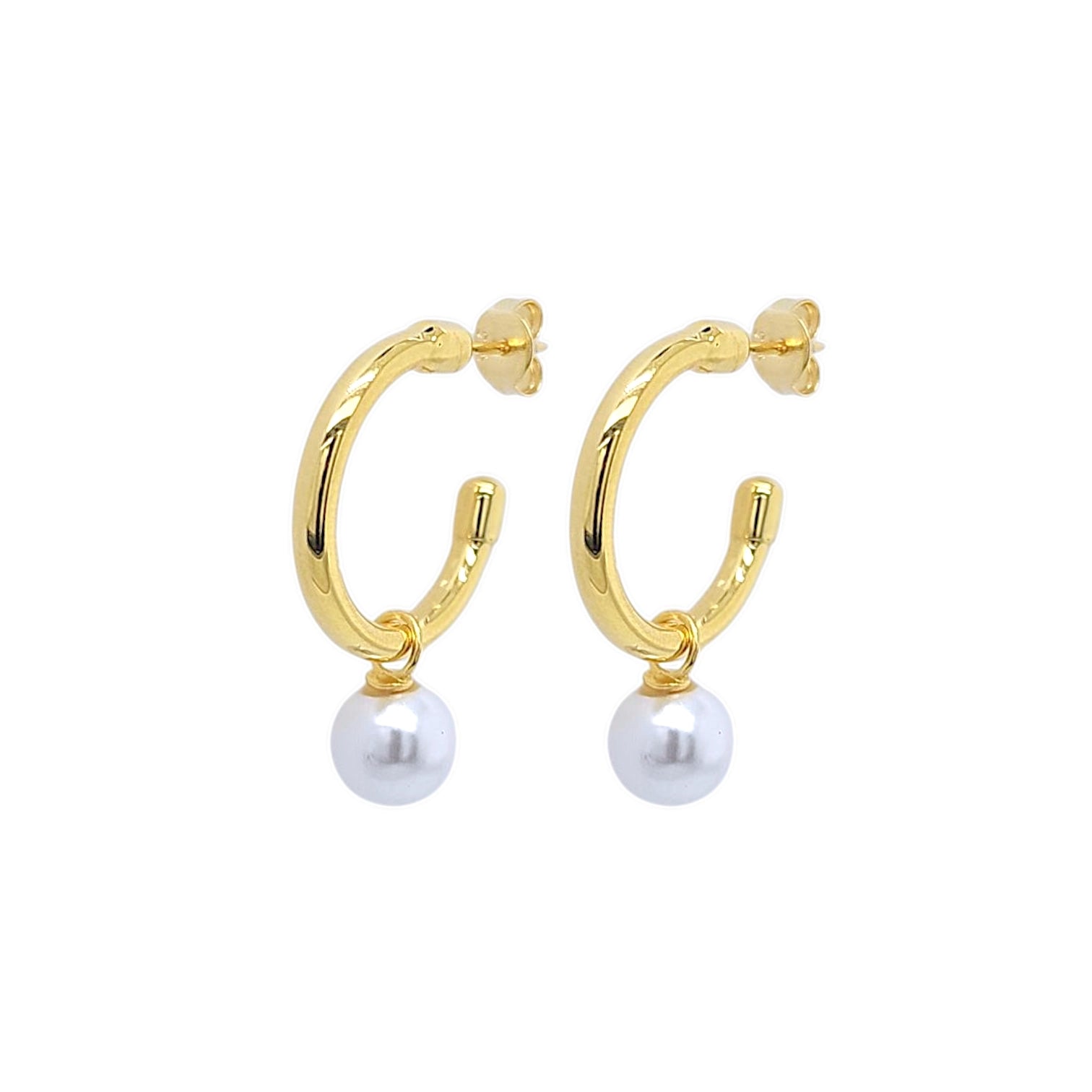 Bella Pearl Mikonos Huggie Hoops view 2