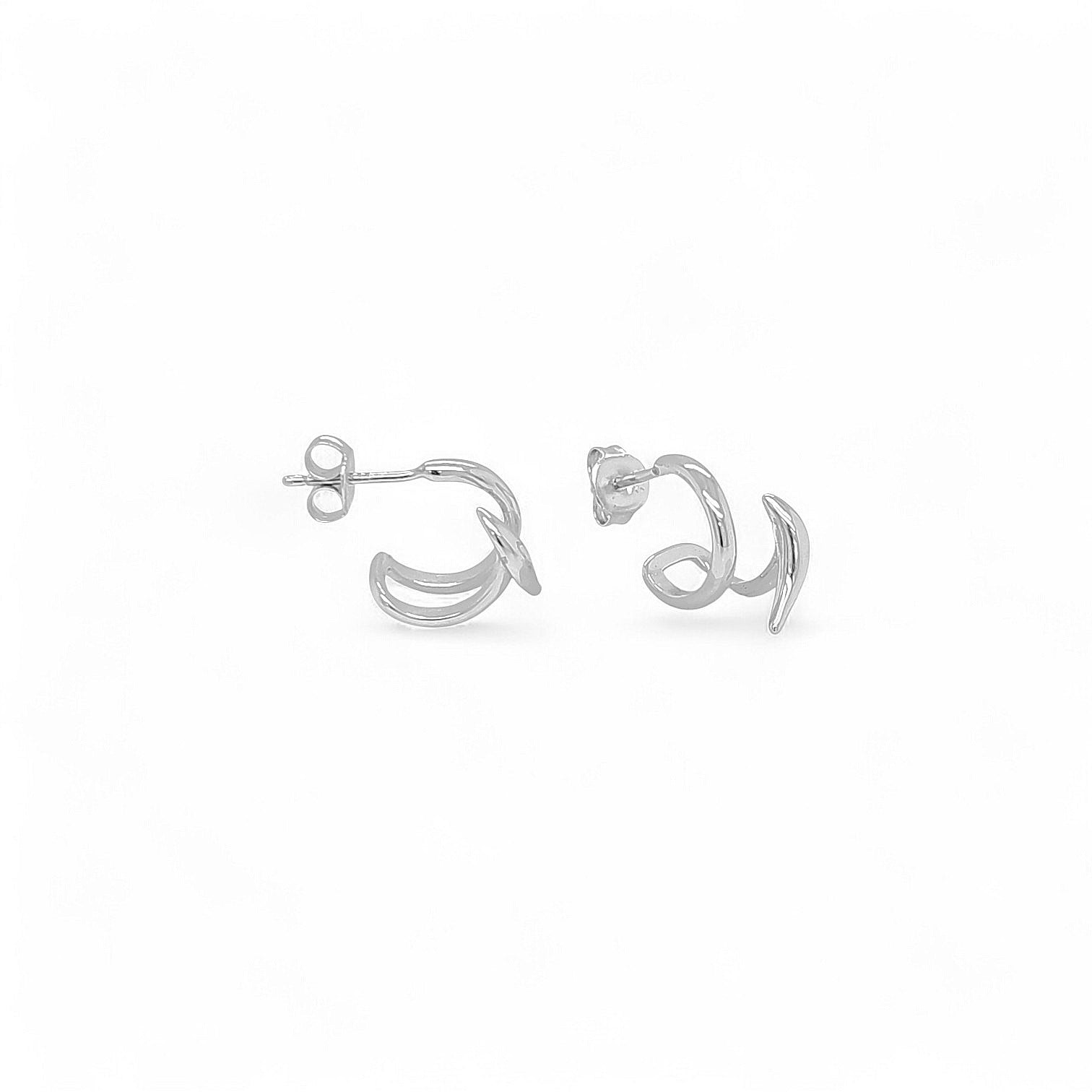 Bellissima 2 in one Earrings in silver - 925 Sterling Silver Wholesale Jewelry