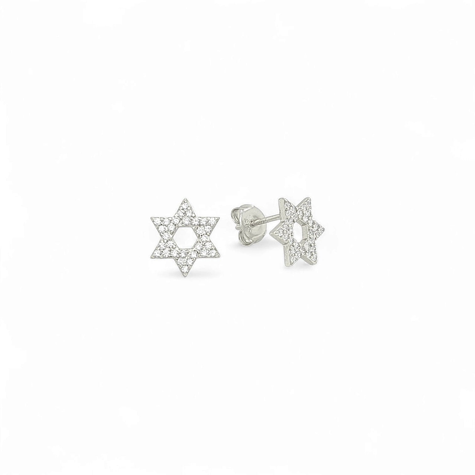 Firenze EA Star of David Pavé Studs in Silver - 925 Sterling Silver Wholesale Jewelry