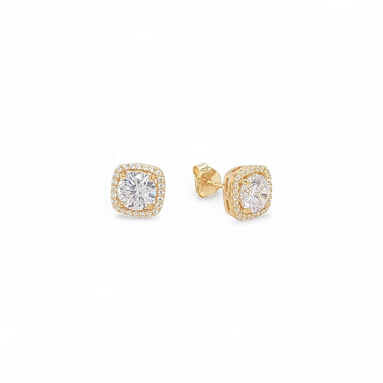 Milano Classic Dia Pavé Studs in Gold - 925 Sterling Silver Wholesale Jewelry