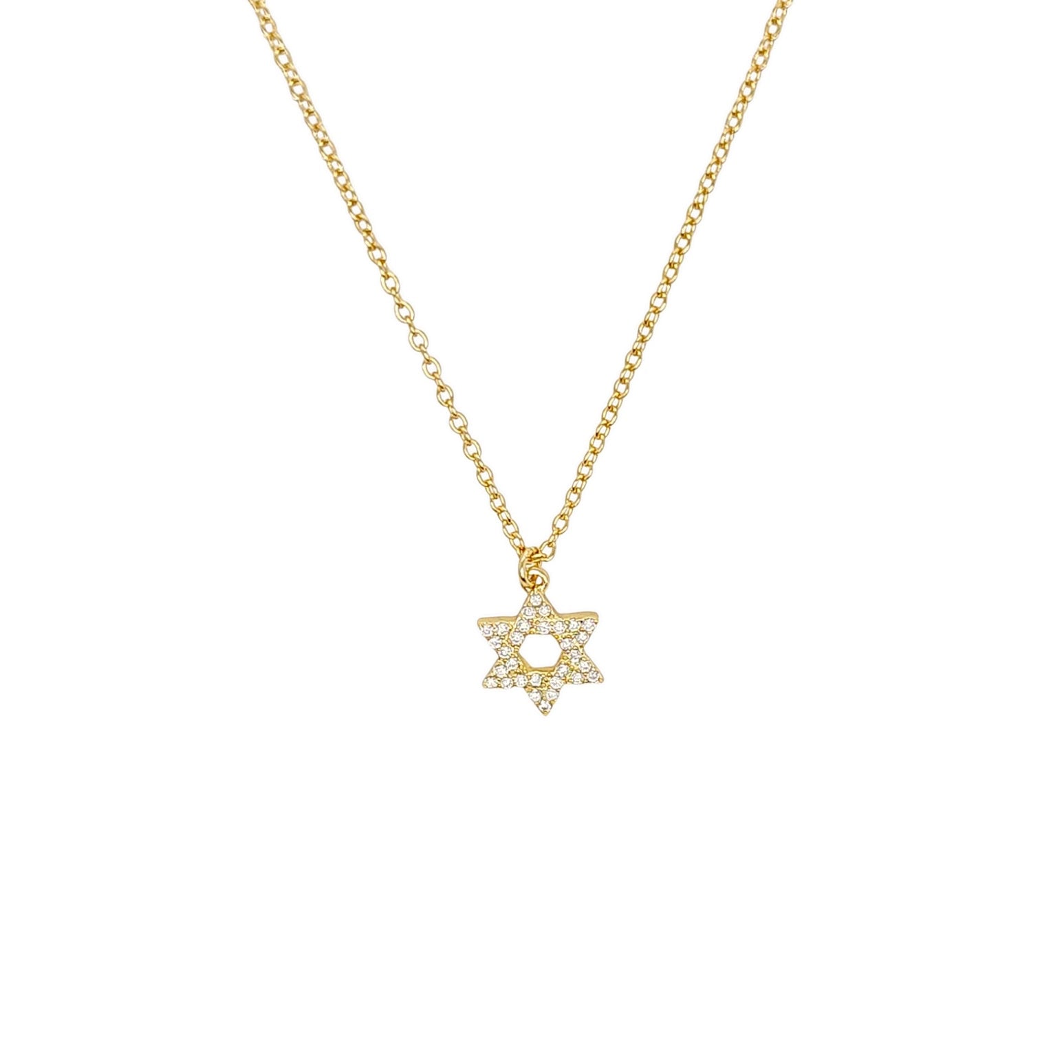 Riviera Stardavid Necklace in Gold - 925 Sterling Silver Wholesale Jewelry