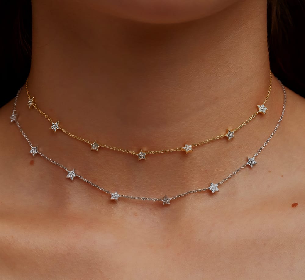 Tesoro Mini Stars Pavé Necklace view 3