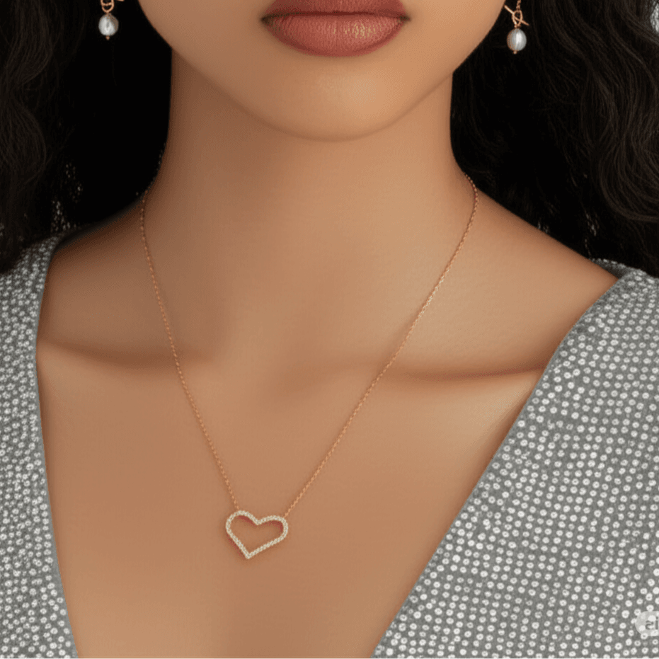 Verona Heart Shape Pavé Necklace view 2