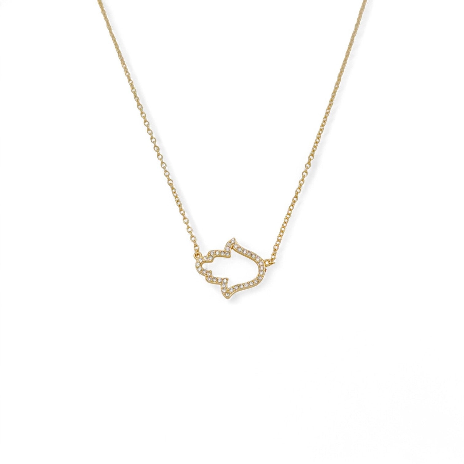 Riviera hamsa Pavé Necklace view 2