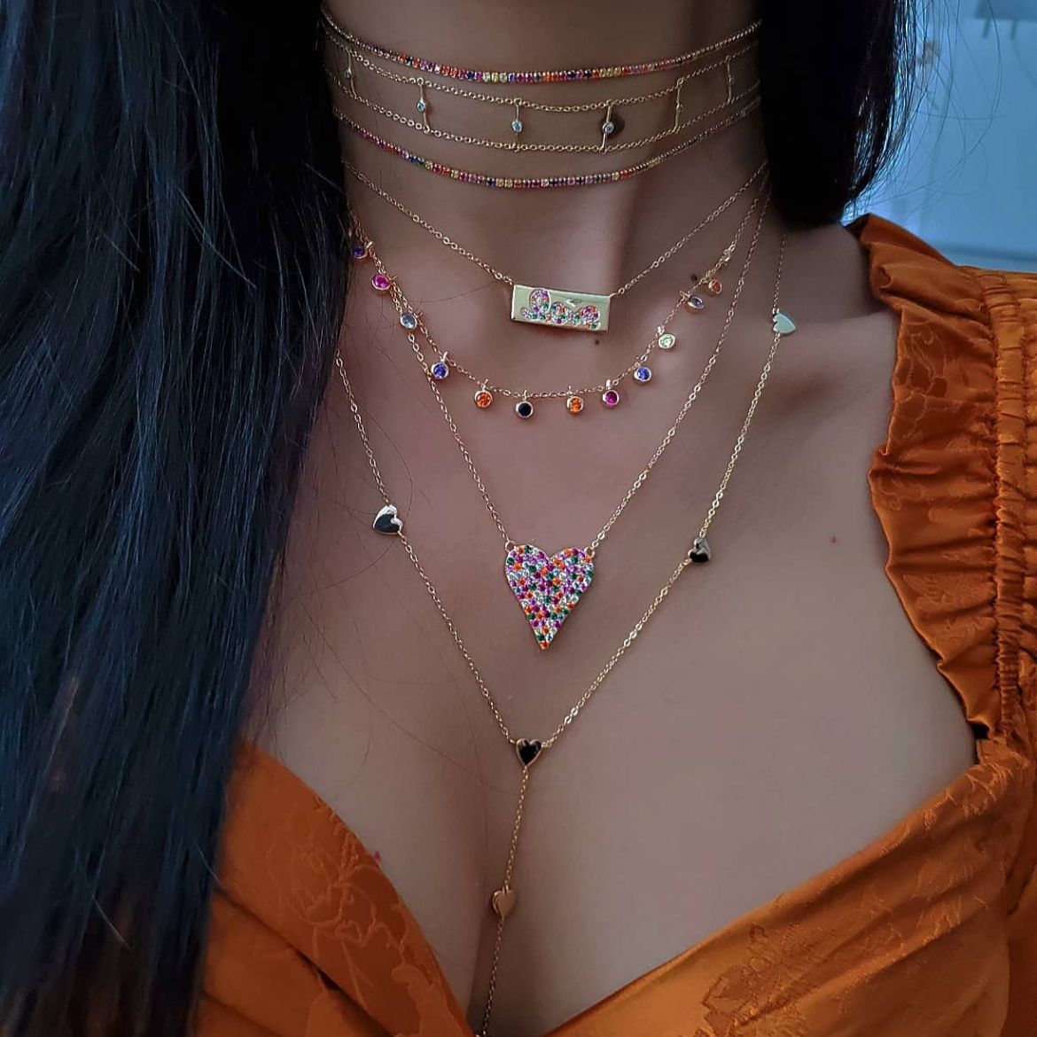 Bella Multicolor Dangling Necklace view 2