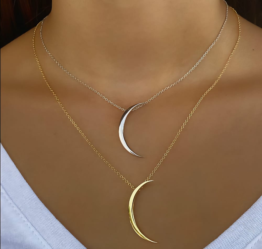 Capri Plain Moon Necklace view 2