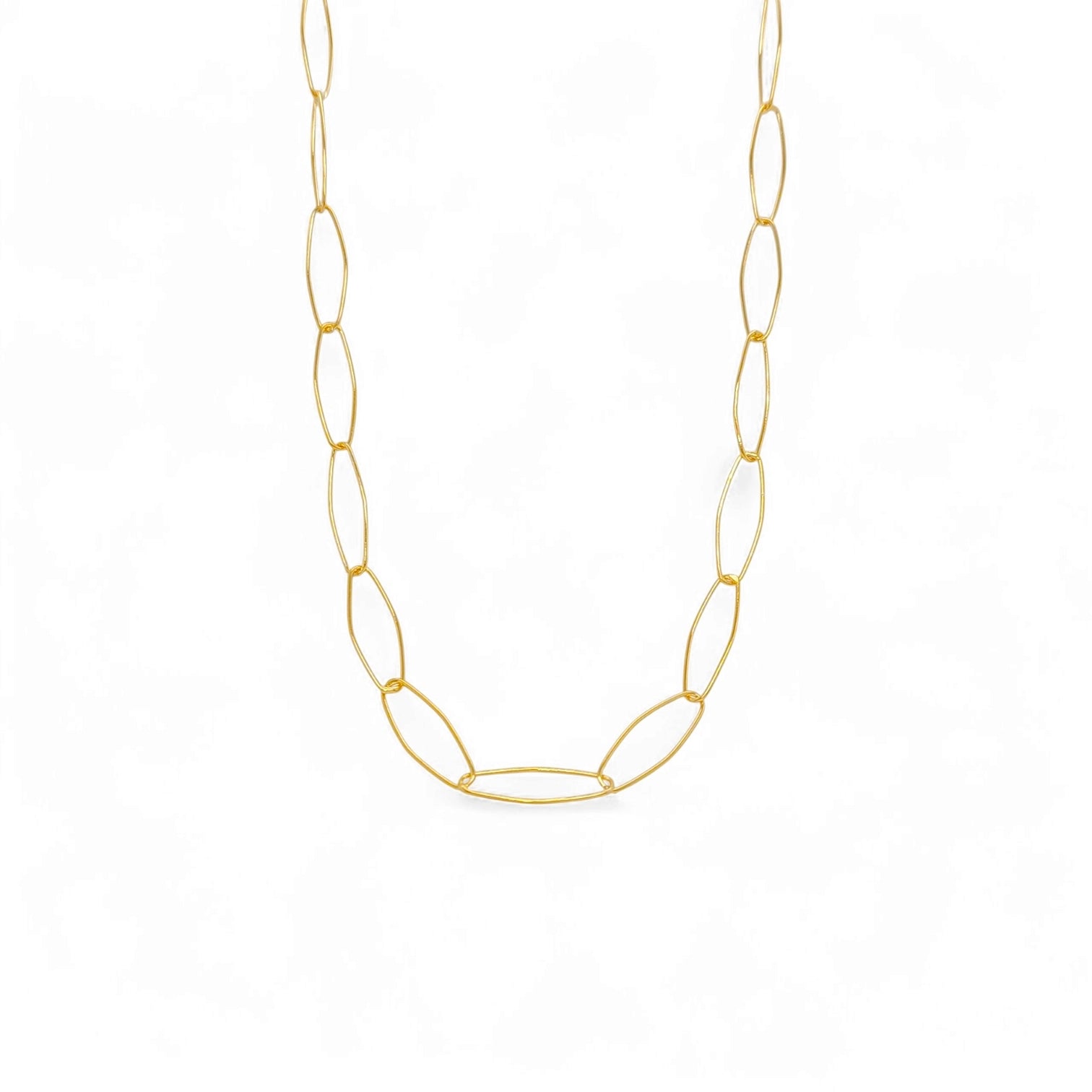 Chiara Oval Link Pendant Necklace in Gold - 925 Sterling Silver Wholesale Jewelry
