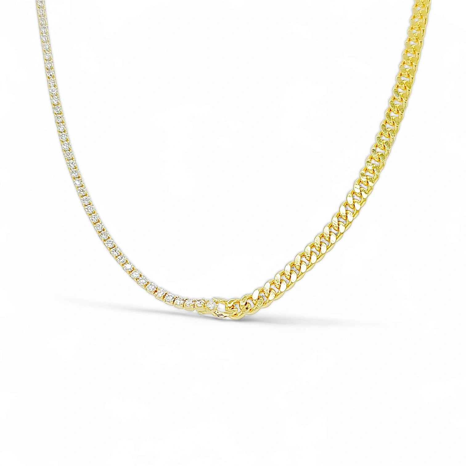 Incanto TennisCuban Link Necklace in Gold - 925 Sterling Silver Wholesale Jewelry