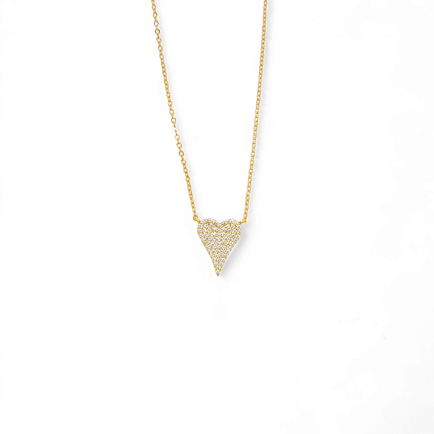 Lumina Heart Pavé Necklace in Gold - 925 Sterling Silver Wholesale Jewelry