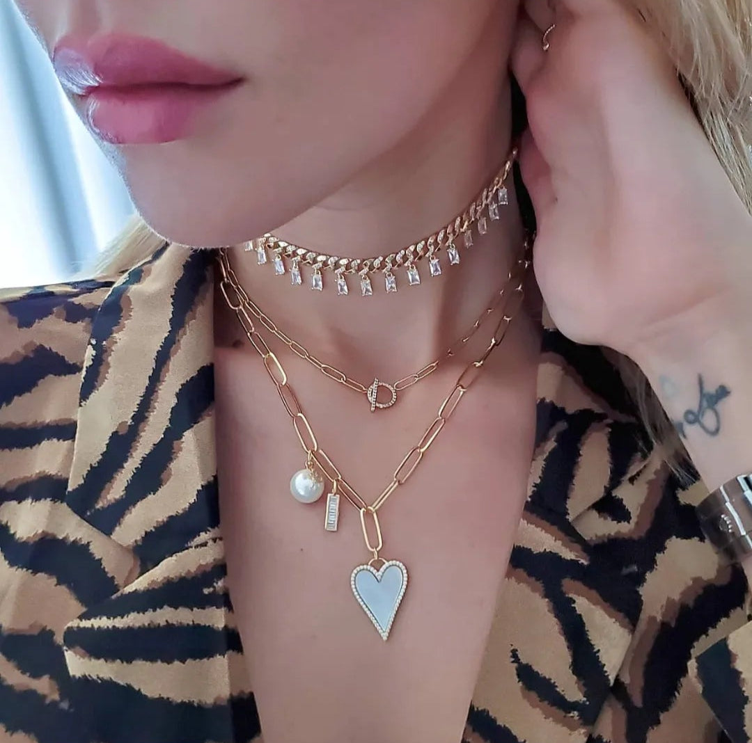 Siena Link Pavé Circle Necklace view 2