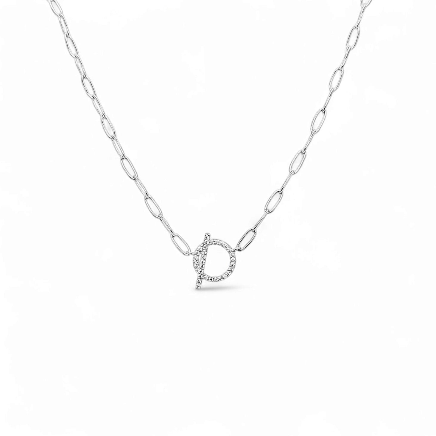 Siena Link Pavé Circle Necklace view 3