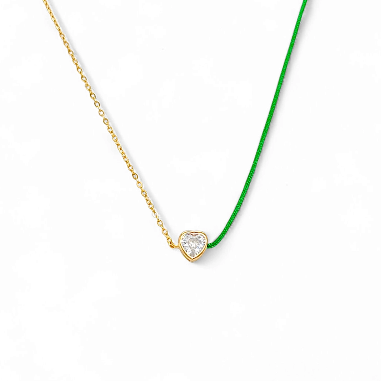 Stella Half Necklace in Green - 925 Sterling Silver Wholesale Jewelry